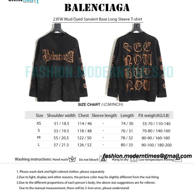 Balenciaga - 23FW Mud Dyed Sanskrit Base Long Sleeve T-shirt