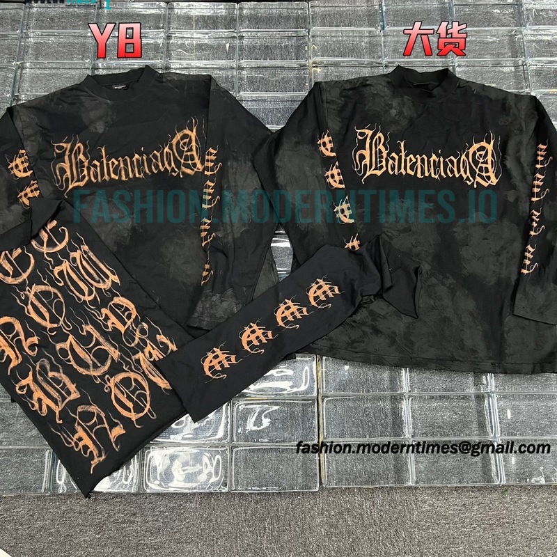 Balenciaga - 23FW Mud Dyed Sanskrit Base Long Sleeve T-shirt