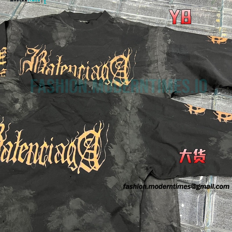 Balenciaga - 23FW Mud Dyed Sanskrit Base Long Sleeve T-shirt