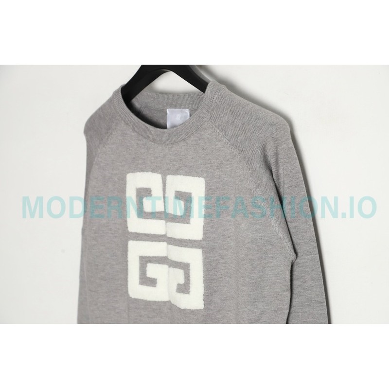 Givenchy - 23ss Latest Sweater Collection Flocked Logo crewneck sweater