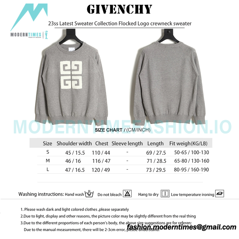 Givenchy - 23ss Latest Sweater Collection Flocked Logo crewneck sweater