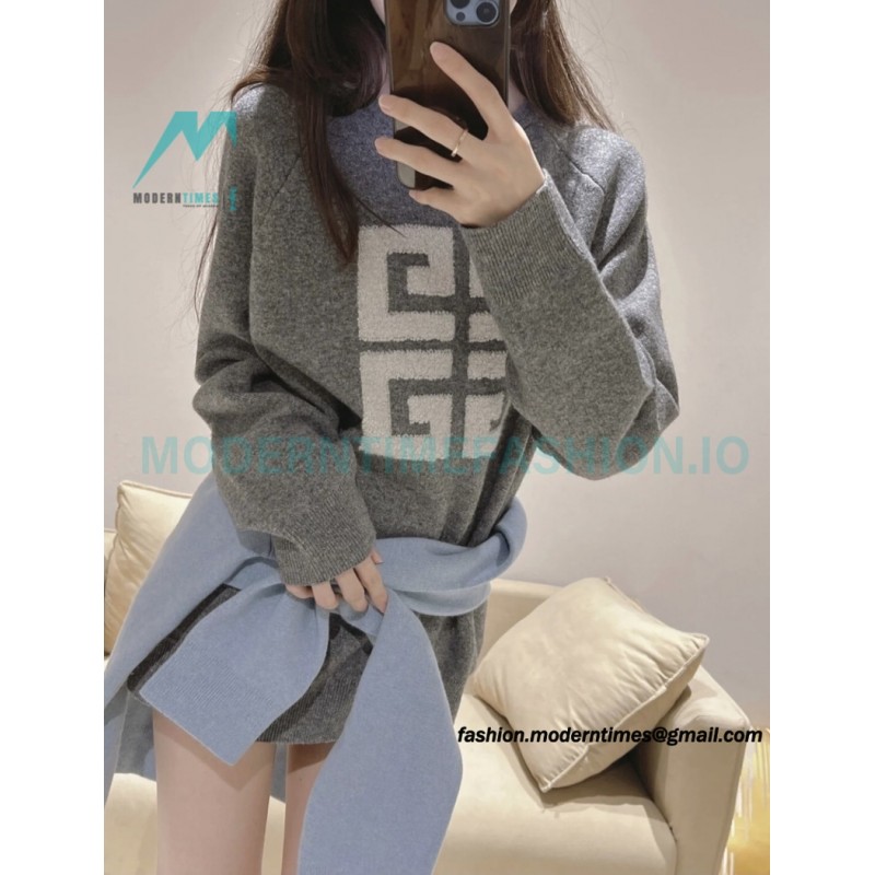 Givenchy - 23ss Latest Sweater Collection Flocked Logo crewneck sweater