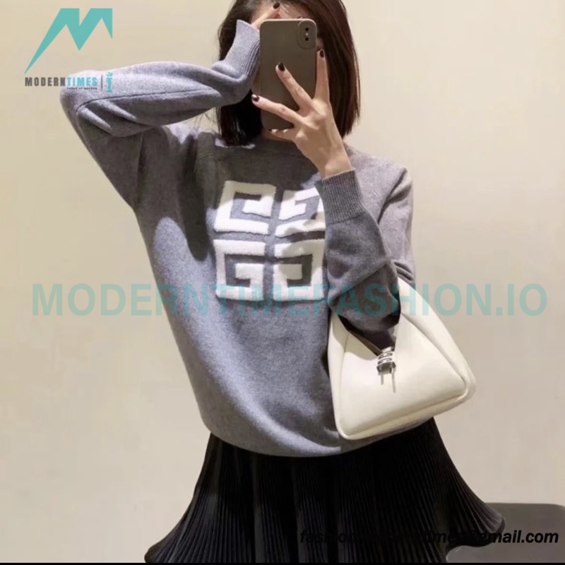 Givenchy - 23ss Latest Sweater Collection Flocked Logo crewneck sweater