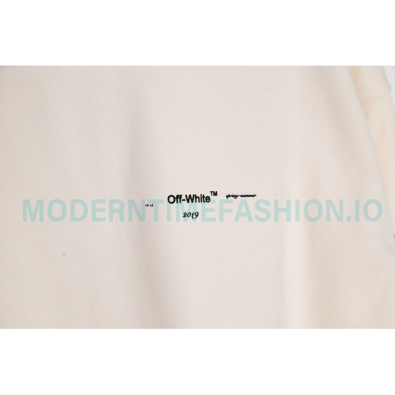 Off White - Monet Oil Painting Printed Crew-neck Hoodie