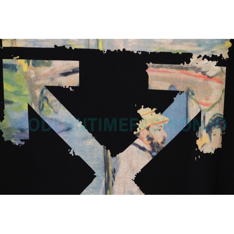 Off White - Monet Oil Painting Printed Crew-neck Hoodie