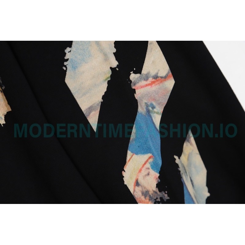 Off White - Monet Oil Painting Printed Crew-neck Hoodie