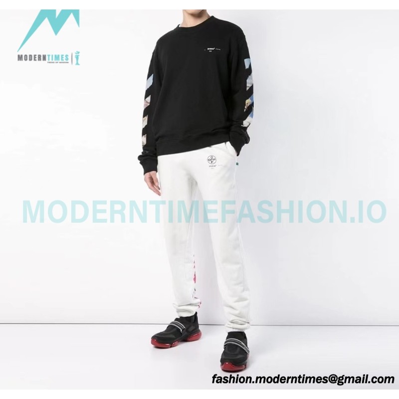 Off White - Monet Oil Painting Printed Crew-neck Hoodie