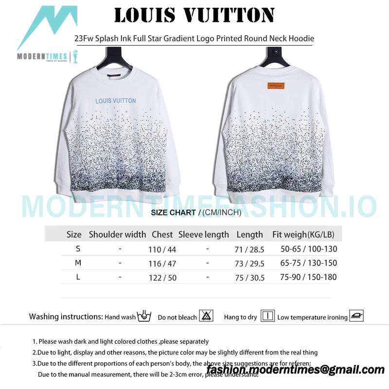 Louis Vuitton - 23Fw Splash Ink Full Star Gradient Logo Printed Round Neck Hoodie