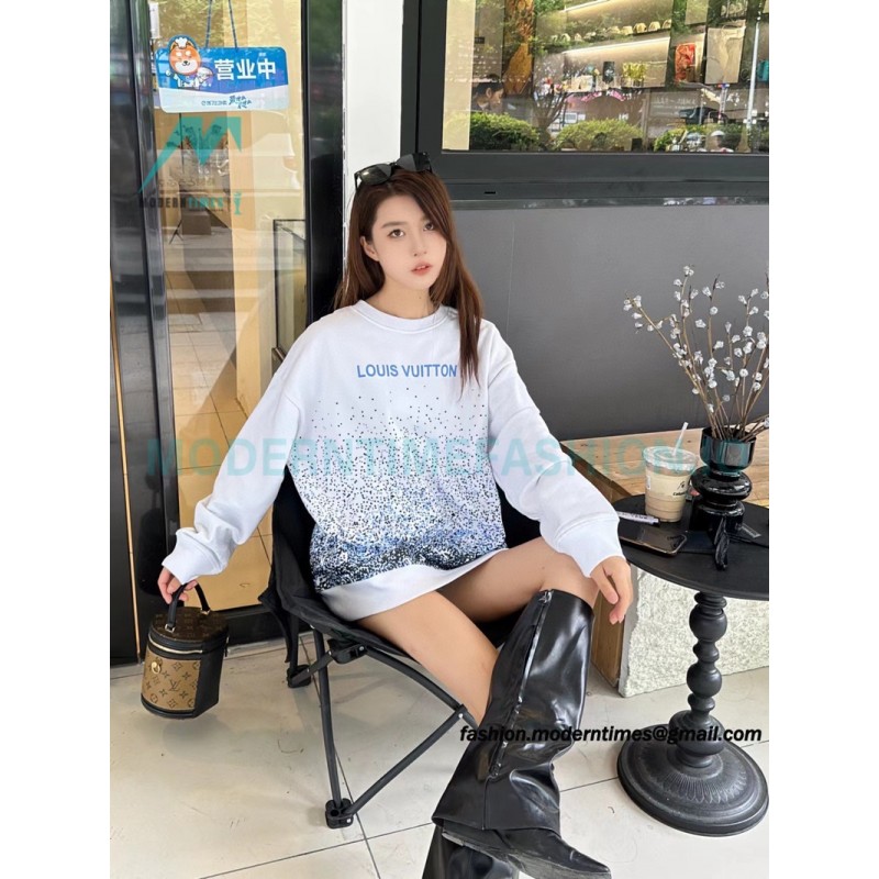 Louis Vuitton - 23Fw Splash Ink Full Star Gradient Logo Printed Round Neck Hoodie