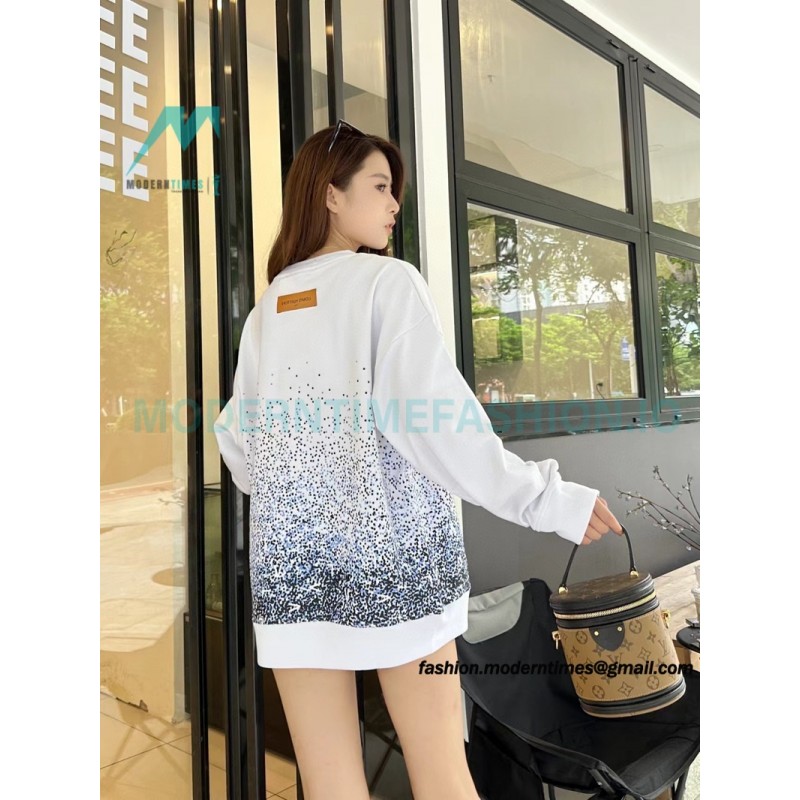 Louis Vuitton - 23Fw Splash Ink Full Star Gradient Logo Printed Round Neck Hoodie