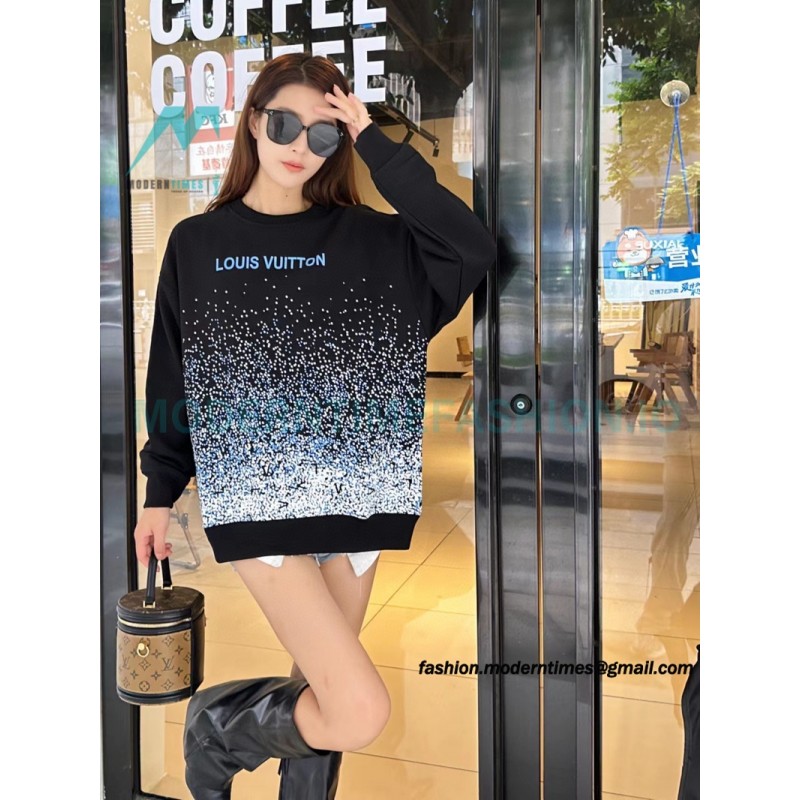 Louis Vuitton - 23Fw Splash Ink Full Star Gradient Logo Printed Round Neck Hoodie